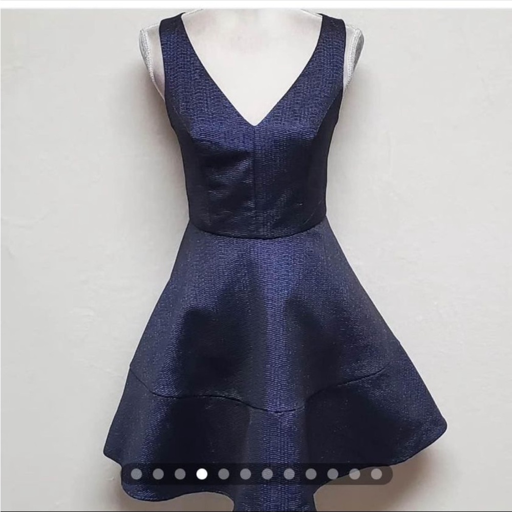 Express Shimmering Blue Halter style A line size 2 dress